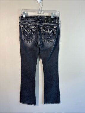 Miss Me Bootcut Jeans Embroidered Flap Pockets Size 29 JE5069B3L Edgy Biker